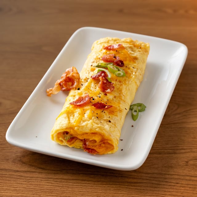 Savory Bacon & Cheese Omelette.